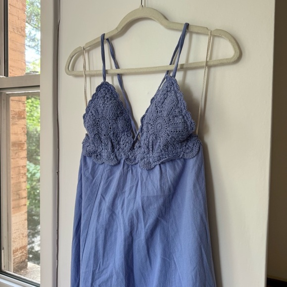 NWT Free People Lovey Maxi Dress Long Crochet Lace Summer Spring Purple Cotton - Picture 9 of 14